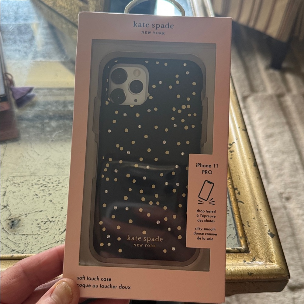 Kate Spade Black Case with Gold Dots for iPhone 11 Pro